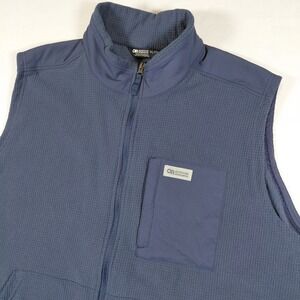 Outdoor Research Men's Blue Waffle Knit Fleece Vest Size 3XL Full Zip Pockets